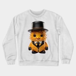 Cute Kawaii Office Pineapple with Top Hat Crewneck Sweatshirt